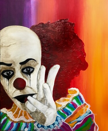 Картина под названием "Clown" - David Belo, Подлинное произведение искусства, Акрил