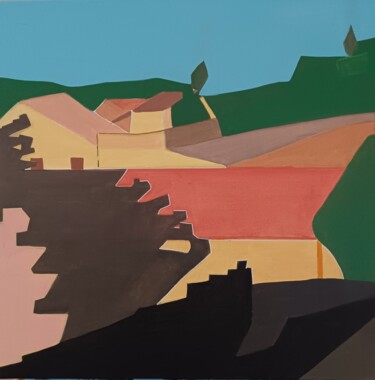 Pintura titulada "Le village 12" por Bénédicte Coffinières, Obra de arte original, Acrílico Montado en Bastidor de camilla d…