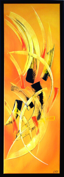 Painting titled "soleil levant" by Bénédicte Garos, Original Artwork, Acrylic