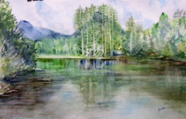 Painting titled "Montaña Real, Monta…" by Benilde, Original Artwork, Watercolor