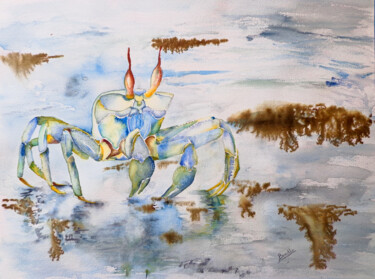 Peinture intitulée "Cangrejo" par Benilde, Œuvre d'art originale, Aquarelle