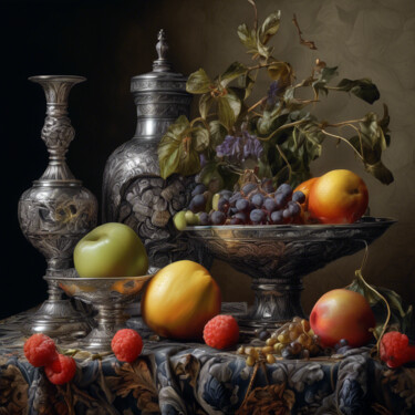 Arte digitale intitolato "Fruits mûrs de la p…" da Benjamin De Glimme, Opera d'arte originale, Pittura digitale Montato su T…