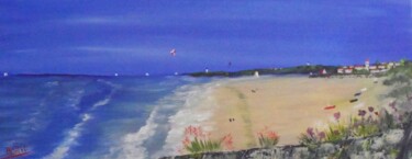 Peinture intitulée "Vue sur plage" par Benjamin Petit, Œuvre d'art originale, Acrylique