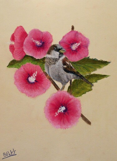 Malarstwo zatytułowany „moineau” autorstwa Benjamin Petit, Oryginalna praca, Pastel