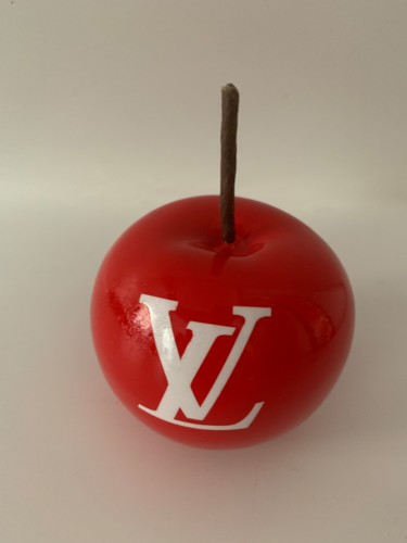 Rzeźba zatytułowany „Apple LV - red” autorstwa Benji, Oryginalna praca, Żywica