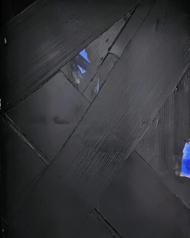 Malarstwo zatytułowany „Noir & Bleu” autorstwa Benoît Guérin, Oryginalna praca, Akryl Zamontowany na Drewniana rama noszy