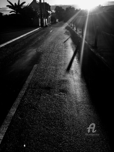 Photography titled "Lost highway" by Benoît Lenepveu, Original Artwork, Digital Photography Mounted on Other rigid panel