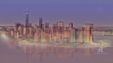 Fotografia zatytułowany „Energized New York…” autorstwa Benoit Beal (3enoit 3eal), Oryginalna praca, Manipulowana fotografia