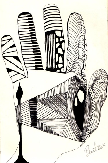 Zeichnungen mit dem Titel "Illustration-6" von Bent, Original-Kunstwerk, Tinte