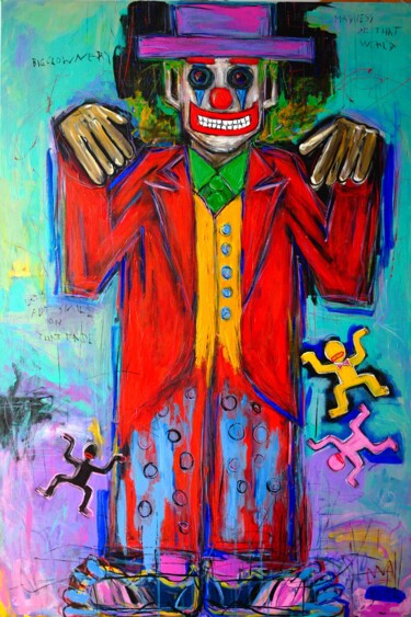 Картина под названием "The Clown" - Berez, Подлинное произведение искусства, Акрил