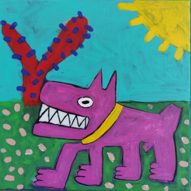 Malerei mit dem Titel "Angry dog" von Berez, Original-Kunstwerk, Acryl