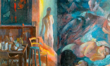Pintura intitulada "Florence dans l'ate…" por Bernadette Kelly, Obras de arte originais