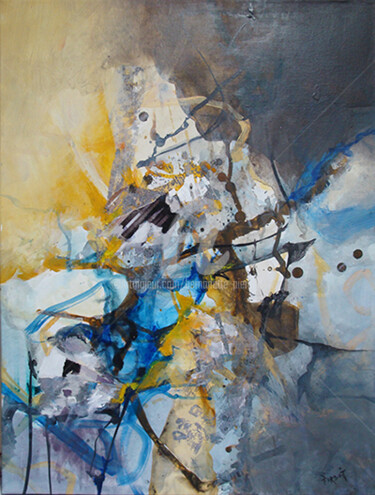 Peinture intitulée "2015-symphonie-bleu…" par Pierdait, Œuvre d'art originale, Acrylique