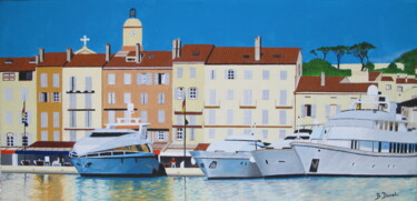 Pintura titulada "port de st tropez" por Bernard Danel, Obra de arte original, Oleo