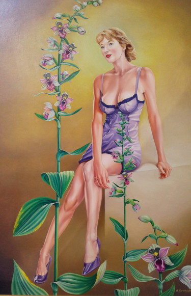 Pintura titulada "Flora 2" por Bernard Domange, Obra de arte original, Oleo