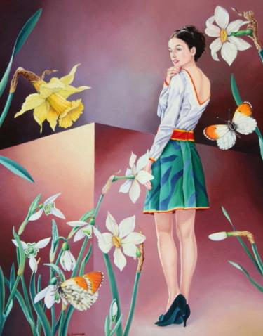 Pintura titulada "Flora 3" por Bernard Domange, Obra de arte original, Oleo