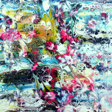 Картина под названием "Soulèvement floral" - Bernard Drai, Подлинное произведение искусства, Акрил