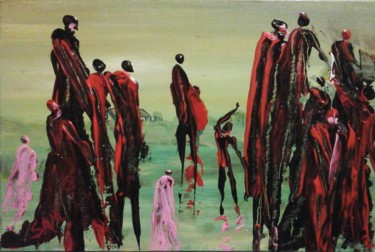 Картина под названием "LES AVENTURIERS AUX…" - Sam De Beauregard, Подлинное произведение искусства, Акрил Установлен на Дере…