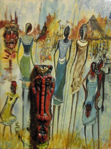 绘画 标题为“TERRE  D' AFRIQUE” 由Sam De Beauregard, 原创艺术品, 水粉