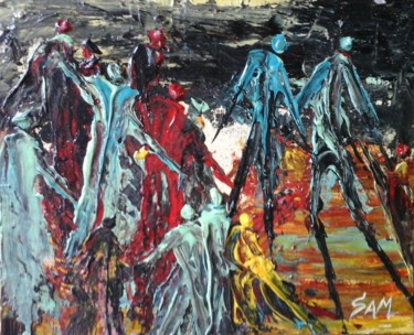 Painting titled "LES DANSEURS AUX ÉC…" by Sam De Beauregard, Original Artwork, Acrylic