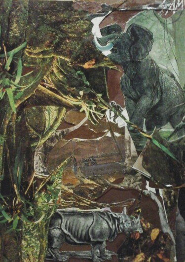 Κολάζ με τίτλο "CHASSE INTERDITE" από Sam De Beauregard, Αυθεντικά έργα τέχνης, Κολάζ Τοποθετήθηκε στο Χαρτόνι