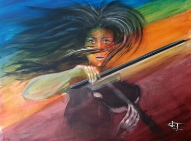 Painting titled "Vivaldi (storm)" by Bernard Jolly, Original Artwork, Acrylic