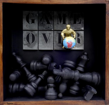 Sculpture intitulée "Game over" par Bernard Lapeña, Œuvre d'art originale, Bois