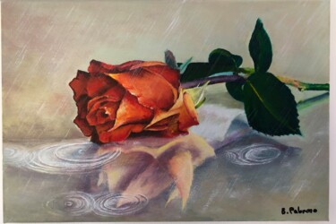 Peinture intitulée "La rose" par Bernard Palermo, Œuvre d'art originale, Acrylique Monté sur Châssis en bois