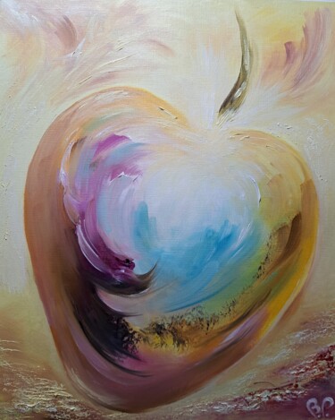 Картина под названием "Un coeur en or" - Bernard Patarin, Подлинное произведение искусства, Масло