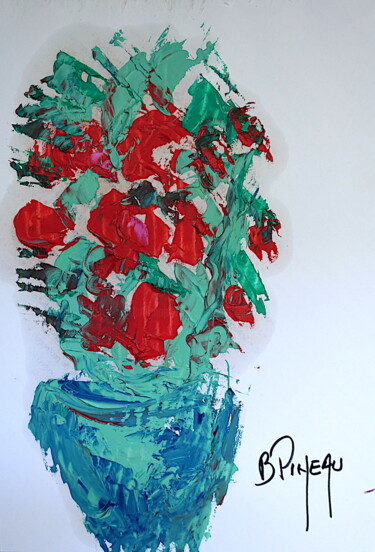 Dibujo titulada "P132H33 Bouquet cac…" por Bernard Pineau, Obra de arte original, Oleo