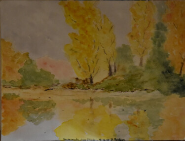 Painting titled "On se couche dans l…" by Bernard Pothier, Original Artwork, Watercolor