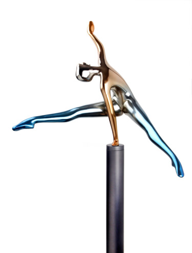 Sculpture titled "Equilibre" by Bernard Rives, Original Artwork, Stainless Steel