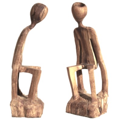 Skulptur mit dem Titel "Zingue" von Bernard Sabathé, Original-Kunstwerk, Holz