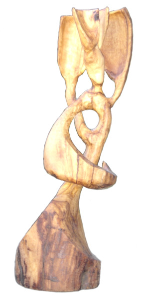 Skulptur mit dem Titel "Pas de pas de danse" von Bernard Sabathé, Original-Kunstwerk, Holz