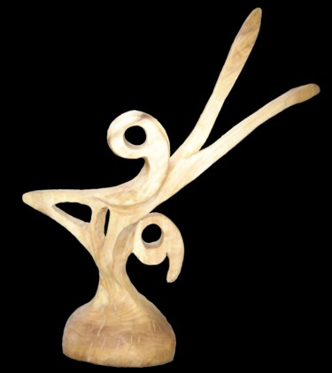 Sculpture titled "Vetea ou l'oiseau-l…" by Bernard Sabathé, Original Artwork, Wood