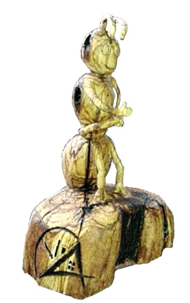 Skulptur mit dem Titel "Fourmi-APEF" von Bernard Sabathé, Original-Kunstwerk, Holz