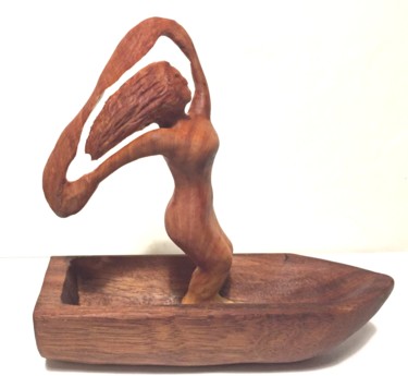 Sculpture titled "Embarcation pour s'…" by Bernard Sabathé, Original Artwork, Wood