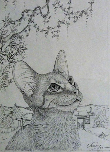 Drawing titled "Etude pour Noémie" by Bernard Vercruyce, Original Artwork, Pencil