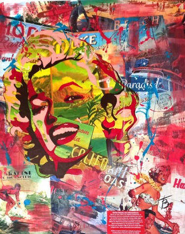 Pittura intitolato "Marylin Pop-art" da Bernard Xavier, Opera d'arte originale, Acrilico