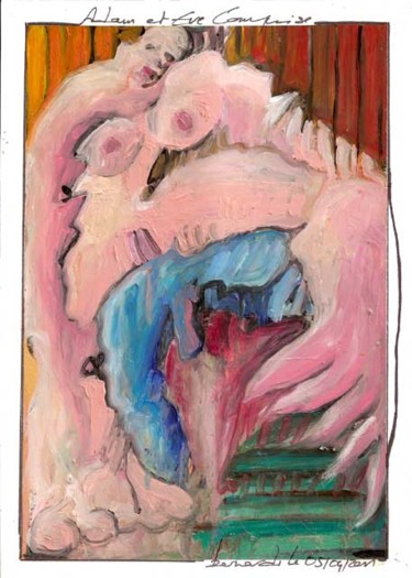 Peinture intitulée "ADAM ET EVE COMPRIS…" par Virgile Bernardi, Œuvre d'art originale