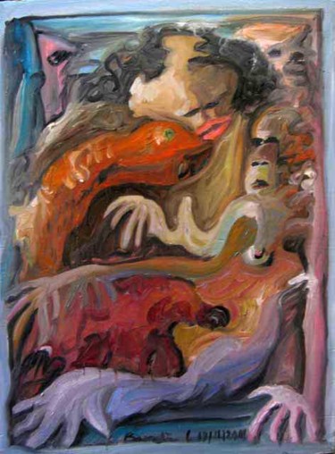 Peinture intitulée "MARIE LA VIERGE ACC…" par Virgile Bernardi, Œuvre d'art originale, Huile