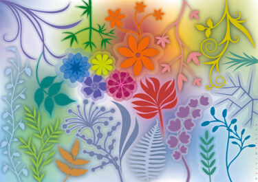 Digital Arts titled "Floral Event 2" by Bernd Wachtmeister, Original Artwork, 2D Digital Work