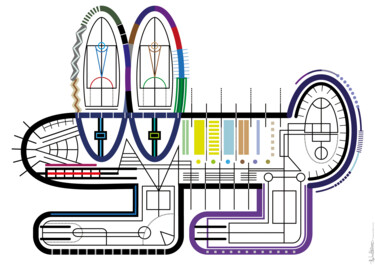 Digital Arts titled "Technical Rabbit" by Bernd Wachtmeister, Original Artwork, 2D Digital Work