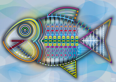 제목이 "Fish, Constructed |…"인 디지털 아트 Bernd Wachtmeister로, 원작, 2D 디지털 작업