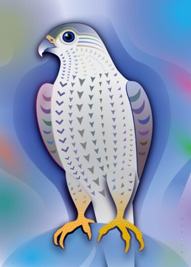 Arte digitale intitolato "Hawk | faucon | Fal…" da Bernd Wachtmeister, Opera d'arte originale, Pittura digitale