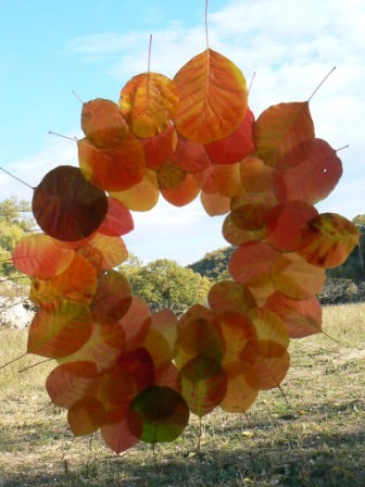 Installazione intitolato "Roue de feuilles" da Alain Bernegger, Opera d'arte originale