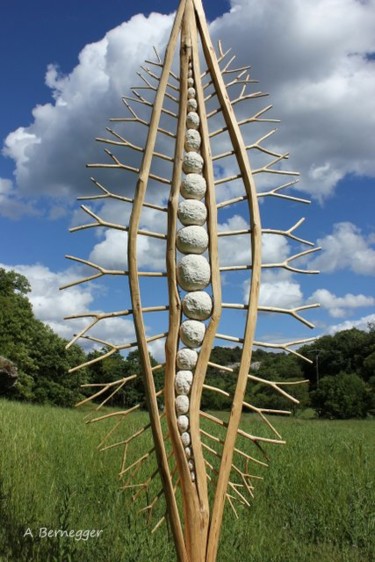 Skulptur mit dem Titel "Vénus totem bois et…" von Alain Bernegger, Original-Kunstwerk, Holz