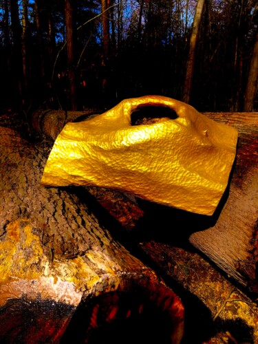 "Goldfinger2…stop ki…" başlıklı Heykel Bernie Spielmann tarafından, Orijinal sanat, Ahşap