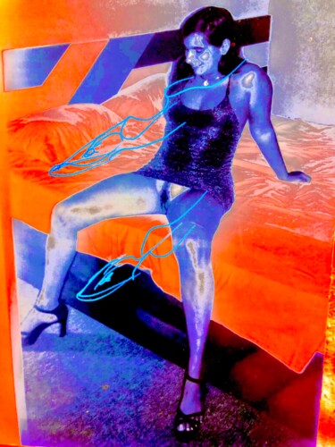 「Sex..Hot fuck4」というタイトルのコラージュ Bernie Spielmannによって, オリジナルのアートワーク, アクリル