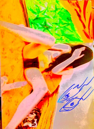 Collages intitulée "Sex..Green power1.…" par Bernie Spielmann, Œuvre d'art originale, Acrylique